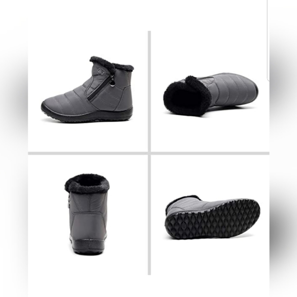 Womens Winter Snow Boots, Faux Fur Ankle Booties - Picture 3 of 4